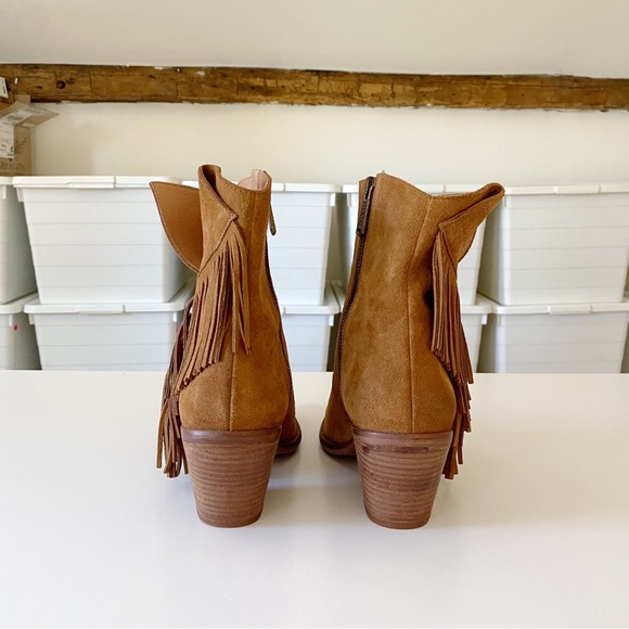 Veracruz Artisans Cassadine Suede Fringe Ankle Boots in Camel NWOT Size 41 - Picture 4 of 8
